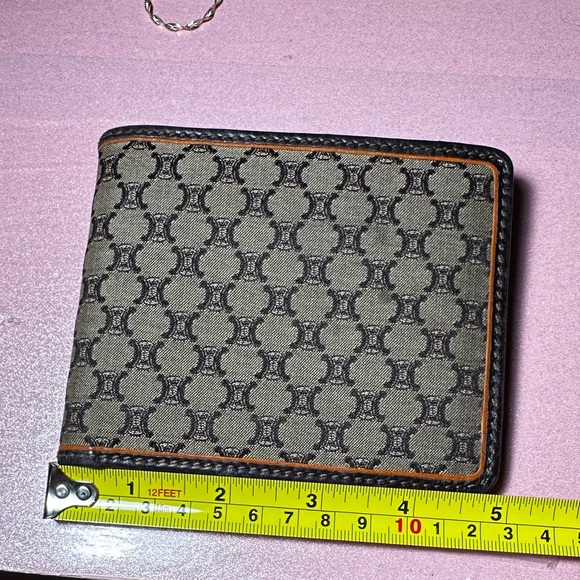 CELINE Macadam Canvas Leather Bifold Wallet Purse Men - Picture 6 of 16